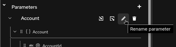 Datamapper: Rename parameter button